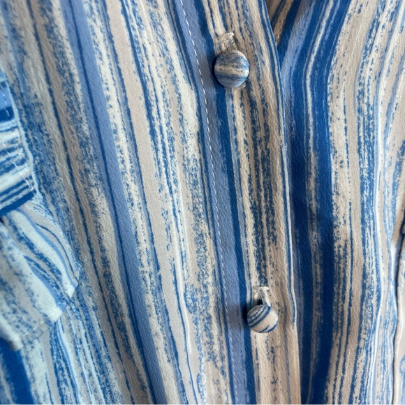 MISA shirt dress striped and tiered blue and white size large - Picture 6 of 13